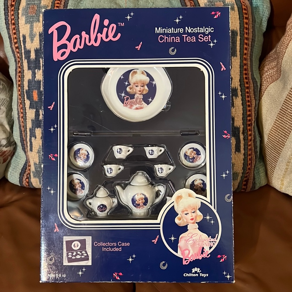 Vintage Mattel Barbie Miniature Nostalgic Tea Set with Case New in Box